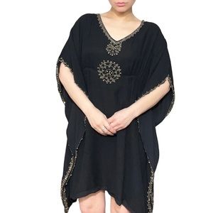 Antik Batik Anthropologie Caftan swim beach coverup vacation muumuu size Large